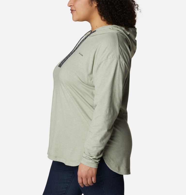 Women's Columbia Sun Trek Pullover Hoodie Olive | Plus Size CA-A8035